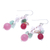 Multi-gemstone dangle earrings, 'Pink Paradise' - Handcrafted Multi-Gemstone Pink Dangle Earrings (image 2b) thumbail