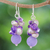 Multi-gemstone dangle earrings, 'Purple Paradise' - Handcrafted Multi-Gemstone Purple Dangle Earrings (image 2) thumbail