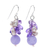 Multi-gemstone dangle earrings, 'Purple Paradise' - Handcrafted Multi-Gemstone Purple Dangle Earrings thumbail