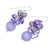 Multi-gemstone dangle earrings, 'Purple Paradise' - Handcrafted Multi-Gemstone Purple Dangle Earrings (image 2c) thumbail