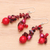 Multi-gemstone dangle earrings, 'Red Paradise' - Handcrafted Multi-Gemstone Red Dangle Earrings (image 2b) thumbail
