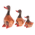 Wood figurines, 'Family of Ducks' (set of 4) - Set of 3 Hand-Carved and Hand-Painted Duck Wood Figurines