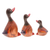 Figuras de madera (juego de 4) - Set de 3 Figuras de Madera de Pato Talladas y Pintadas a Mano