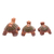 Figuritas de madera, (juego de 3) - Set de 3 Figuras de Madera de Tortuga Talladas y Pintadas a Mano