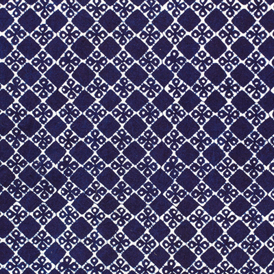 Mantel batik de algodón - Mantel Batik de algodón con motivos geométricos en azul