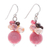 Quartz and cultured pearl dangle earrings, 'Pink Summer' - Pink Quartz and Pearl Dangle Earrings Crafted in Thailand