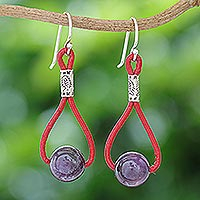 Amethyst dangle earrings, 'Spring Passion'