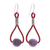Amethyst dangle earrings, 'Spring Passion' - Amethyst and Leather Dangle Earrings with 950 Silver Beads thumbail