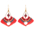 Jasper macrame dangle earrings, 'Orange Flight' - Handcrafted Jasper Macrame Dangle Earrings with Brass Beads thumbail