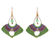Quartz macrame dangle earrings, 'Green Flight' - Handcrafted Quartz Macrame Dangle Earrings with Brass Beads thumbail