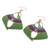 Quartz macrame dangle earrings, 'Green Flight' - Handcrafted Quartz Macrame Dangle Earrings with Brass Beads (image 2c) thumbail