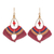 Carnelian macrame dangle earrings, 'Red Flight' - Handcrafted Carnelian Macrame Dangle Earrings in Red thumbail