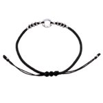 Silver pendant bracelet, 'Modern Ancestry' - Handcrafted Silver Pendant Bracelet with Braided Design