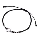 Silver pendant bracelet, 'Modern Ancestry' - Handcrafted Silver Pendant Bracelet with Braided Design