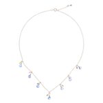 Gold-plated kyanite and tourmaline waterfall necklace, 'Tide Drops' - 24k Gold-Plated Waterfall Necklace with 6-Carat Gemstones