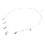 Gold-plated kyanite and tourmaline waterfall necklace, 'Tide Drops' - 24k Gold-Plated Waterfall Necklace with 6-Carat Gemstones