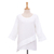 Blusa de algodón - Blusa Artesanal Blanca Doble Gasa De Algodón Con Volante