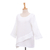 Cotton blouse, 'White Ruffles' - Handcrafted White Double Gauze Cotton Blouse with Ruffle