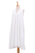 Baumwollkleid - Fluchtiges Sommerkleid aus Baumwollgaze in Weiß aus Thailand
