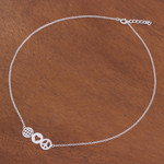 Sterling silver pendant necklace, 'Peace Line' - Sterling Silver Pendant Necklace Inspired by Peace