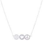 Sterling silver pendant necklace, 'Peace Line' - Sterling Silver Pendant Necklace Inspired by Peace