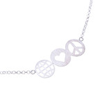 Sterling silver pendant necklace, 'Peace Line' - Sterling Silver Pendant Necklace Inspired by Peace