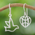 Sterling silver dangle earrings, 'My Peaceful Heart' - Sterling Silver Dangle Earrings with Bird and Heart Motifs (image 2) thumbail
