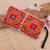 Cotton wristlet, 'Cultural Style' - Handcrafted Cross-Stitched Hmong Cotton Wristlet