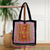 Cotton tote bag, 'Hmong Fantasy' - Handcrafted Cross-Stitched Hmong Cotton Tote Bag