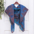 Cotton scarf, 'Lovely Cloud' - Hand-Dyed Blue and Brown Cotton Wrap Scarf from Thailand thumbail