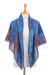 Bufanda de algodón - Bufanda cruzada de algodón azul y marrón teñida a mano de Tailandia