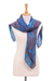 Cotton scarf, 'Lovely Cloud' - Hand-Dyed Blue and Brown Cotton Wrap Scarf from Thailand (image 2c) thumbail