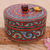 Wood decorative box, 'Yellow Tides' - Hand-Painted Mango Wood Decorative Box with Yellow Beads thumbail