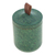 Recycled coconut fiber bio-composite jar, 'Tagine in Bottle Green' - Green Jar Made from Bio-Composite with Recycled Coconut Coir