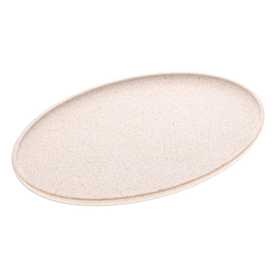 Oval Ivory Bio-Composite Tray Made from Rice Husks