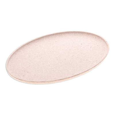 Oval Bio-Composite Tray Made from Rice Husks in Thailand