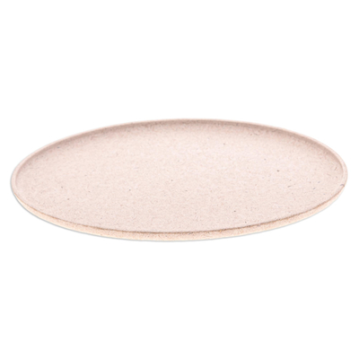 Recycled rice husk bio-composite tray, 'Refined Oval' - Oval Bio-Composite Tray Made from Rice Husks in Thailand