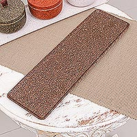 Recycled rice husk bio-composite tray, 'Brown Invention' - Rectangle Brown Bio-Composite Tray Made from Rice Husks