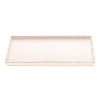 Recycled rice husk bio-composite tray, 'Ivory Environment' - Ivory Recycled Rice Husk Bio-Composite Tray from Thailand