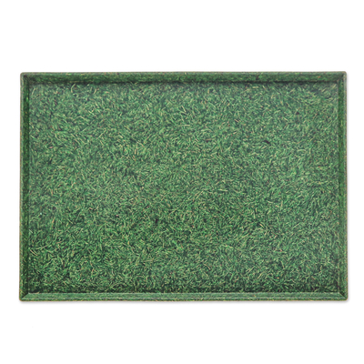 Tablett aus recyceltem Kokosnussfaser-Biokomposit - Grünes Tablett aus recyceltem Kokosnussfaser-Biokomposit
