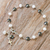 Cultured pearl and hematite beaded charm bracelet, 'Energy Blessing' - Cultured Pearl and Hematite Beaded Bracelet with Cross Charm (image 2) thumbail