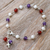 Multi-gemstone beaded charm bracelet, 'Grace Blessing' - Multi-Gemstone Beaded Bracelet with Silver Cross (image 2) thumbail
