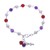 Multi-gemstone beaded charm bracelet, 'Grace Blessing' - Multi-Gemstone Beaded Bracelet with Silver Cross (image 2e) thumbail