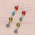 Multi-gemstone dangle earrings, 'Youthful Swirl' - Multi-Gemstone Dangle Earrings with Swirl Charm