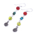 Multi-gemstone dangle earrings, 'Youthful Swirl' - Multi-Gemstone Dangle Earrings with Swirl Charm