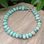 Amazonite and hematite beaded necklace, 'Victory Meditations' - Bohemian Amazonite and Hematite Beaded Necklace