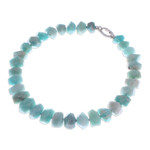Amazonite and hematite beaded necklace, 'Victory Meditations' - Bohemian Amazonite and Hematite Beaded Necklace