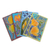 Tarjetas de felicitación de algodón y papel (juego de 4) - Tarjetas de felicitación florales batik hechas a mano (juego de 4)