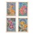 Grußkarten aus Baumwolle und Papier, (4er-Set) - Handgefertigte Batik-Grußkarten aus Baumwolle und Papier (4er-Set)