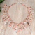 Collar de cascada con múltiples piedras preciosas - Collar de cascada con cuentas de piedras preciosas rosas de Tailandia